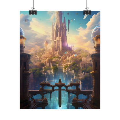 Floating Columbia: Breathtaking Serene Cityscape Artwork - Poster