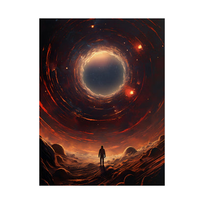 Black Hole Cosmic: A Realistic Digital Artwork of a Planet in Orbit - Poster