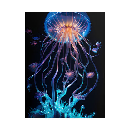 Bioluminescent Oceanic Ballet: A Mesmerizing Performance - Poster