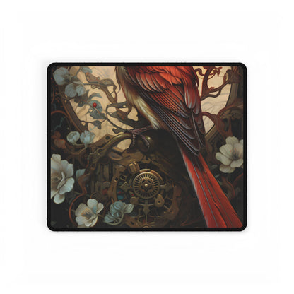 Mystical Songbird Guardian Amulet: Symbolic Artwork - Desk Mat