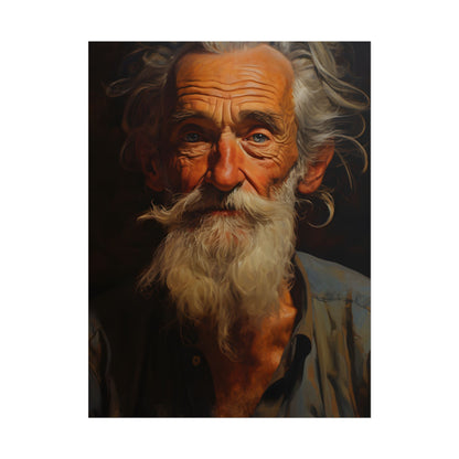 Elderly Wisdom: A Portrait of Timeless Senior Reflection - Poster