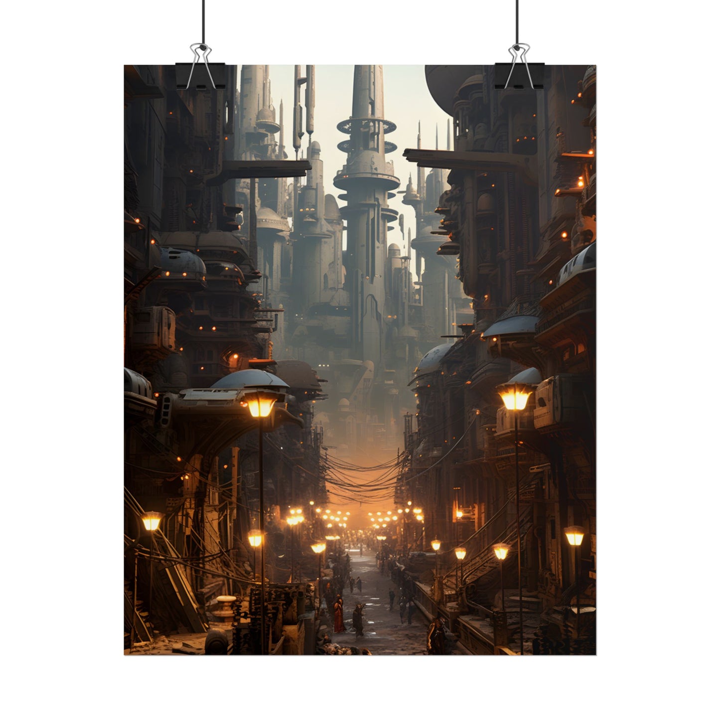 Post-Apocalyptic Steampunk City: Dystopian Artwork - Poster