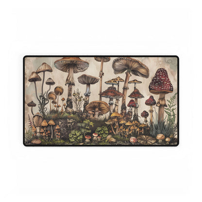 Vintage Mushroom Illustrations: A Collection of Unique Fungi - Desk Mat