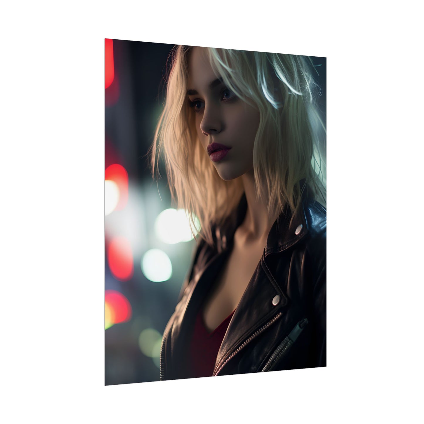 Cyberpunk Youth: Close-Up Portrait - Poster