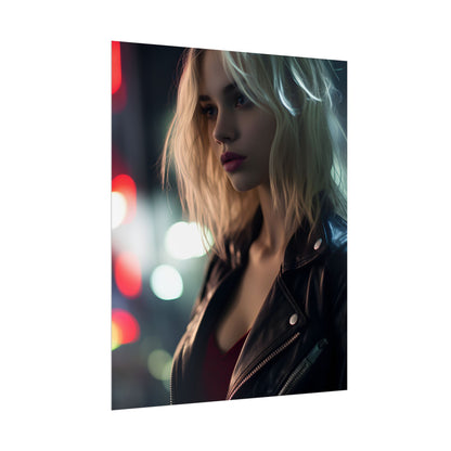 Cyberpunk Youth: Close-Up Portrait - Poster