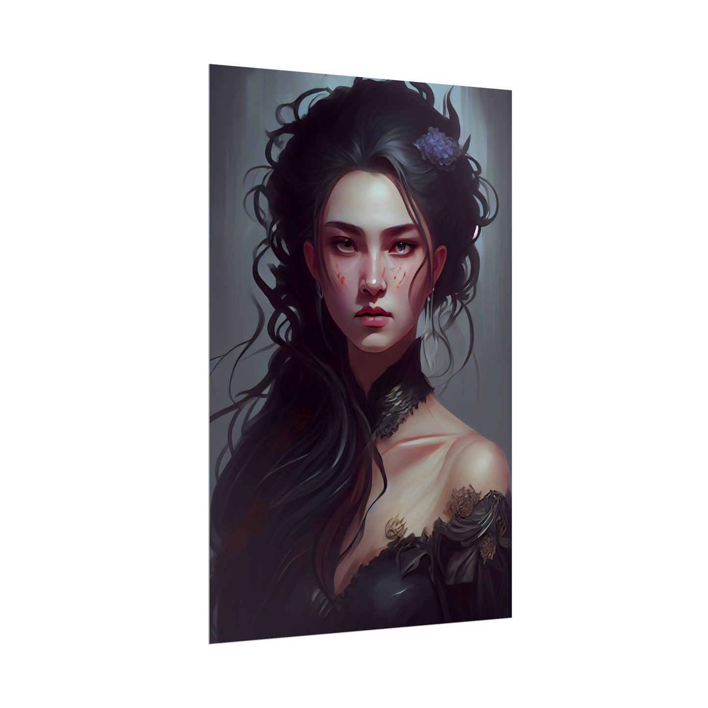 Astonishing Female Portrait: Dr. Black Hair Elegance - Poster