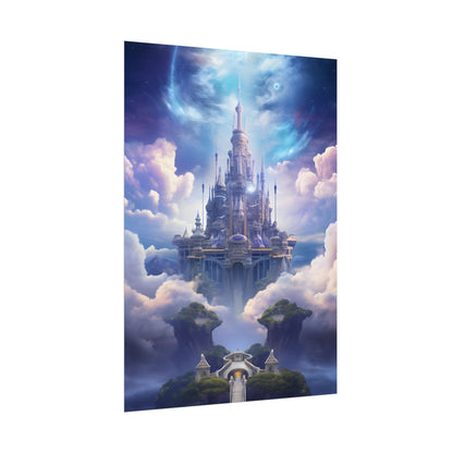 Celestial Fantasy Floating City: Dreamlike Artwork - Poster