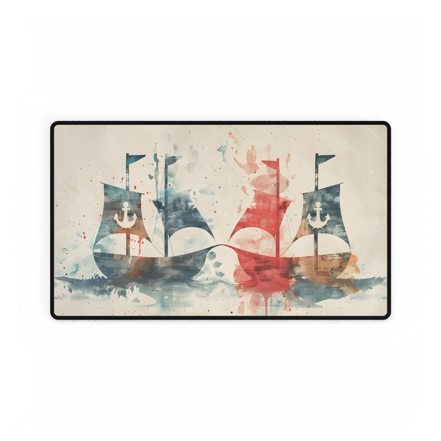 Vintage Nautical Flags: Antique Maritime Heraldry Illustration - Desk Mat