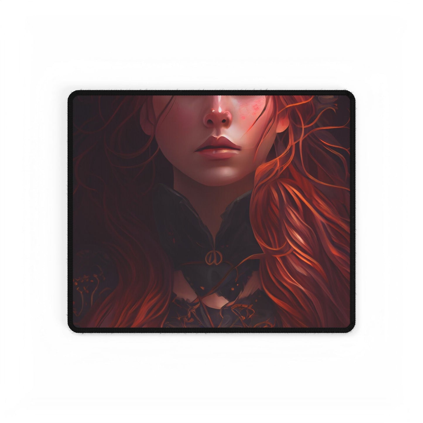 Redhead Female Portrait in a Dress - Desk Mat