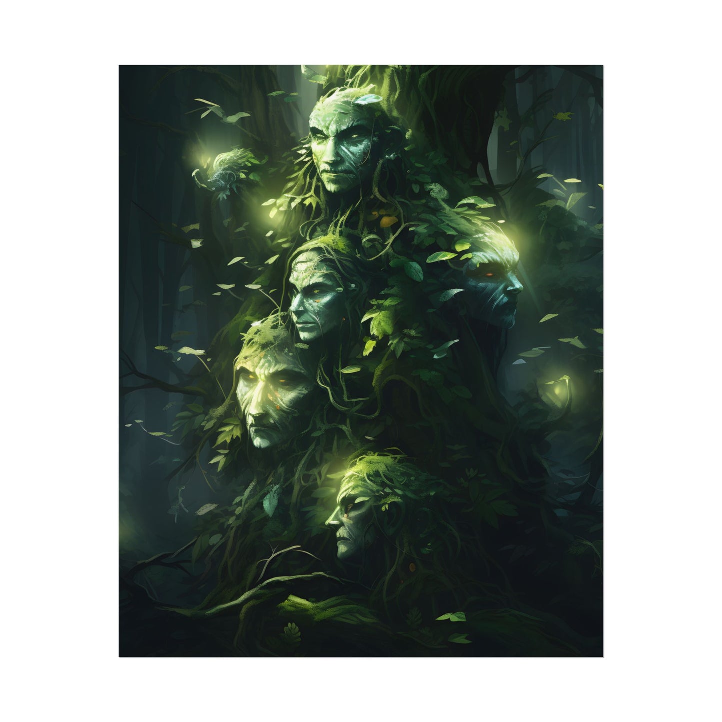 Mystical Morning Guardians: Ancient Forest Spirits - Poster
