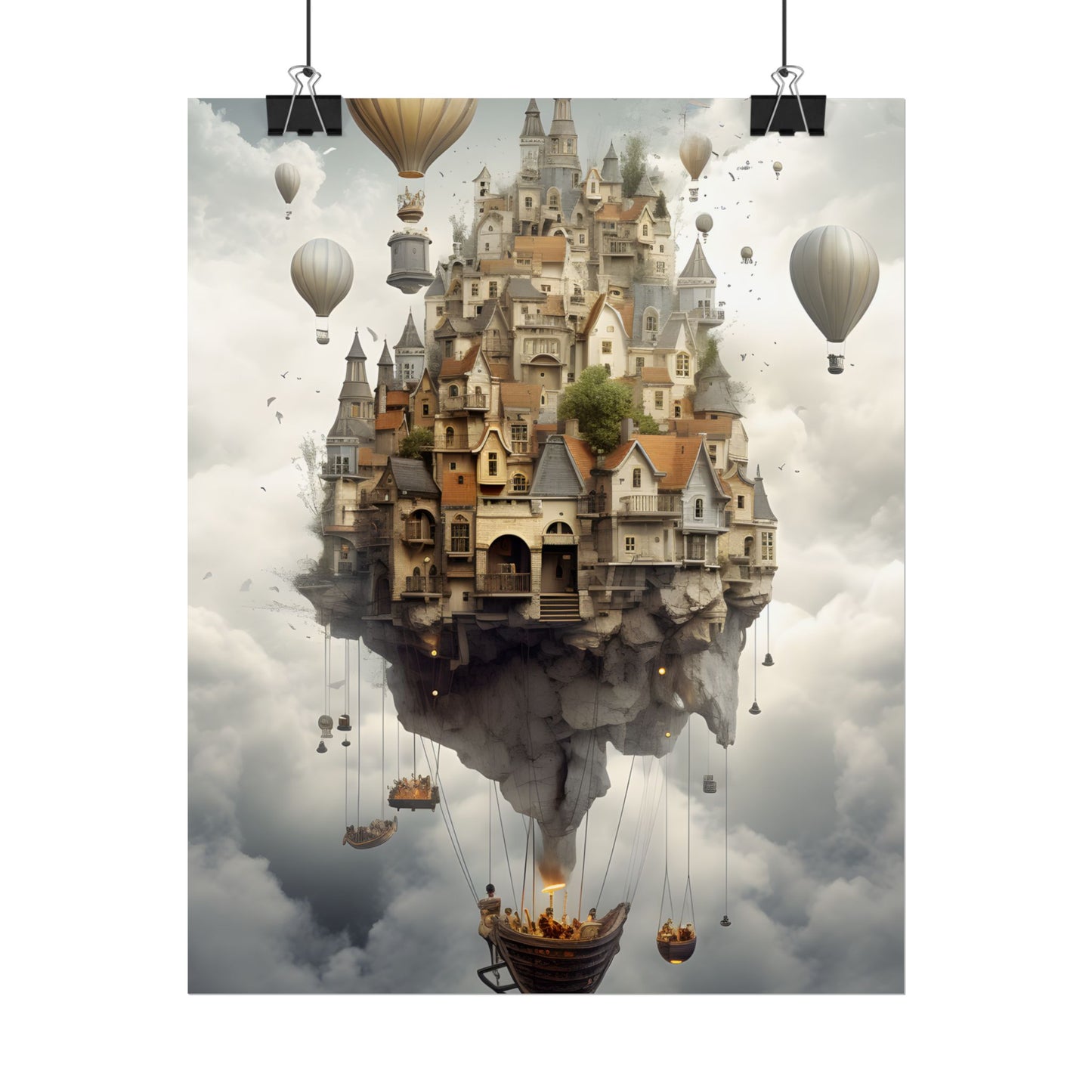 Casual Portrait: Soft Lighting and Light Blue Background - Poster