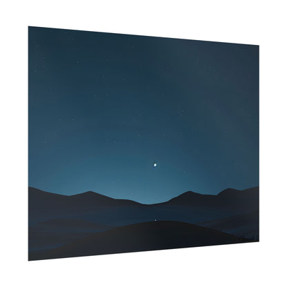 Minimalist Night Sky: Abstract Starry Art - Poster
