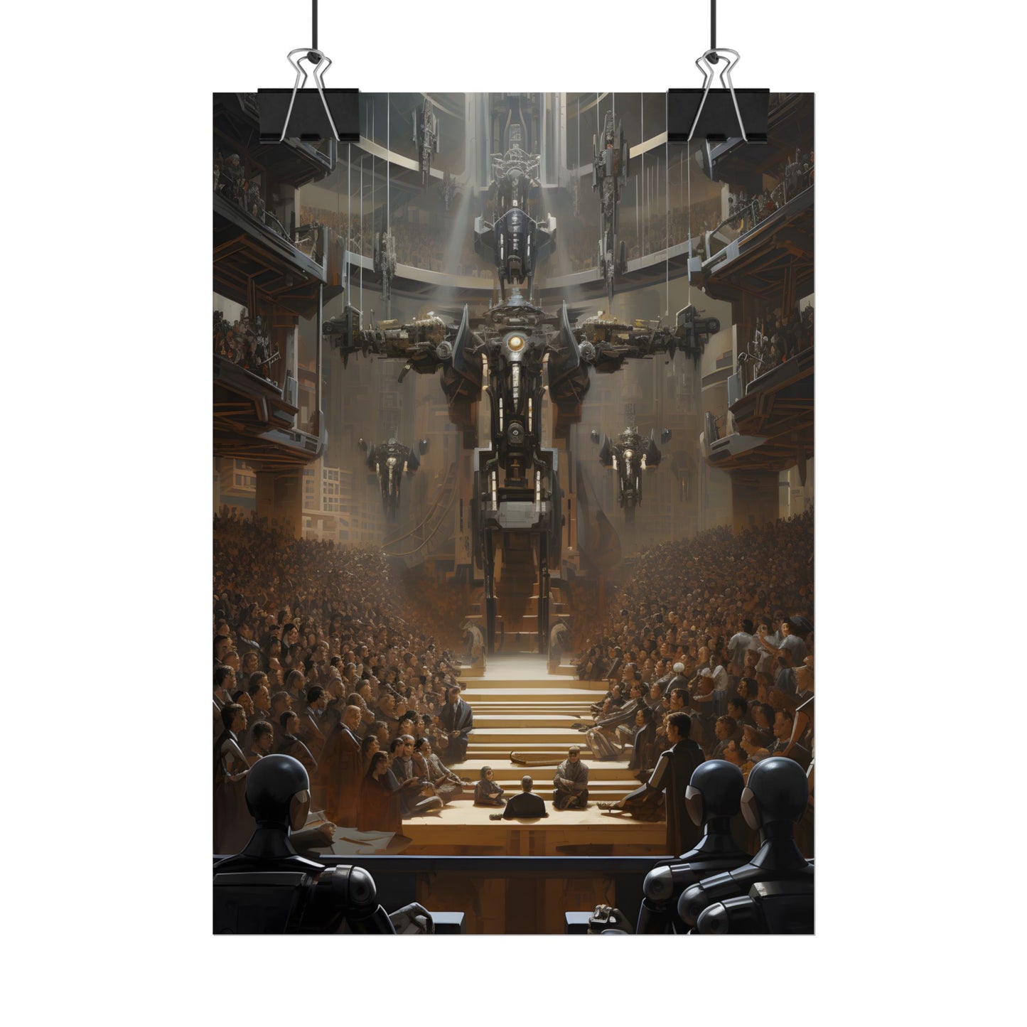 Robot Symphony: Elevated View of Robot Orchestra - Poster