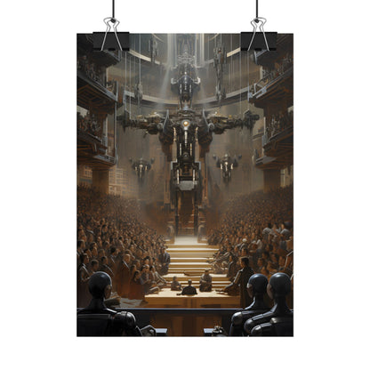 Robot Symphony: Elevated View of Robot Orchestra - Poster