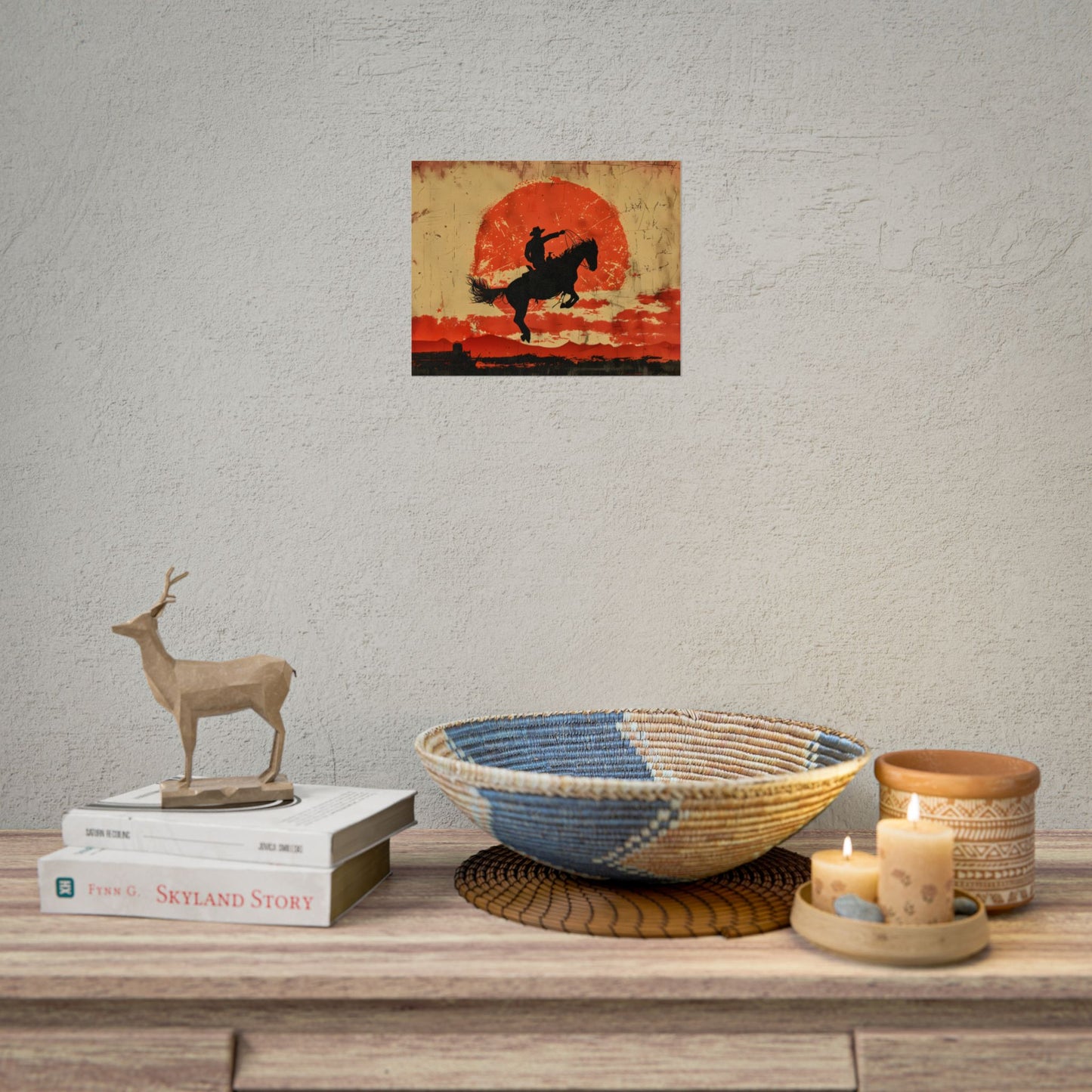 Vintage Rodeo Cowboy: Classic Bucking Bronco Art - Poster