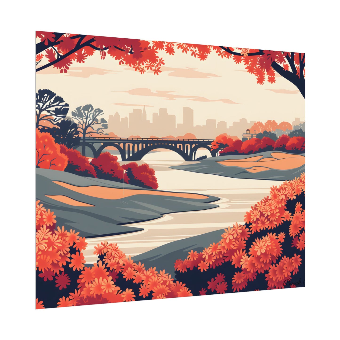 Retro Golf Course Illustration: Classic Greens - Poster
