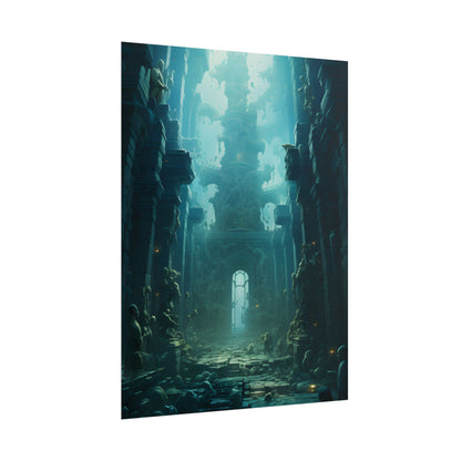 Lost Underwater Civilization: Ancient Ruins in Sunken Depths - Poster