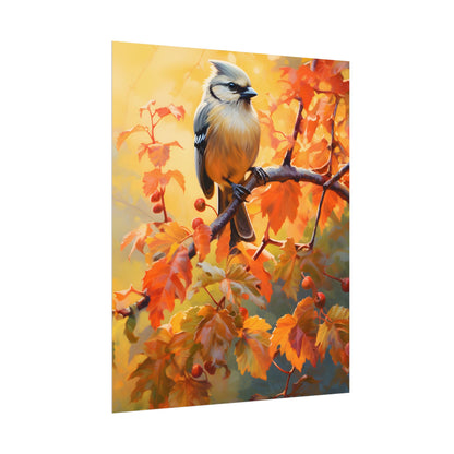 Vibrant Oak Branch: Oil Painting of Nature's Serenity - Poster