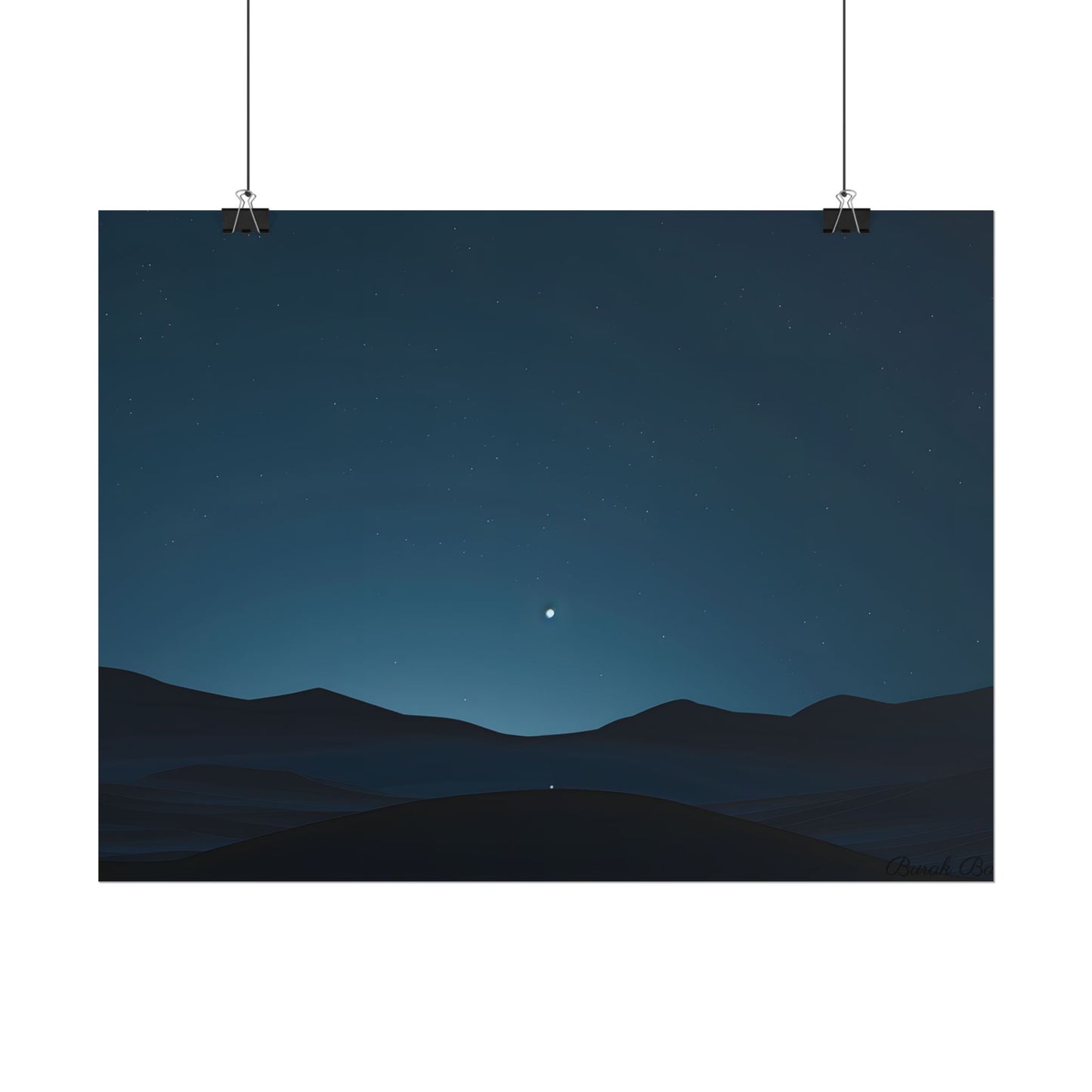 Minimalist Night Sky: Abstract Starry Art - Poster