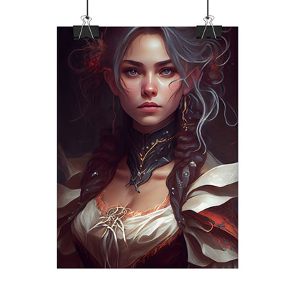 Glamorous Mid-20s Female Portrait: Black Hair Artwork - Poster
