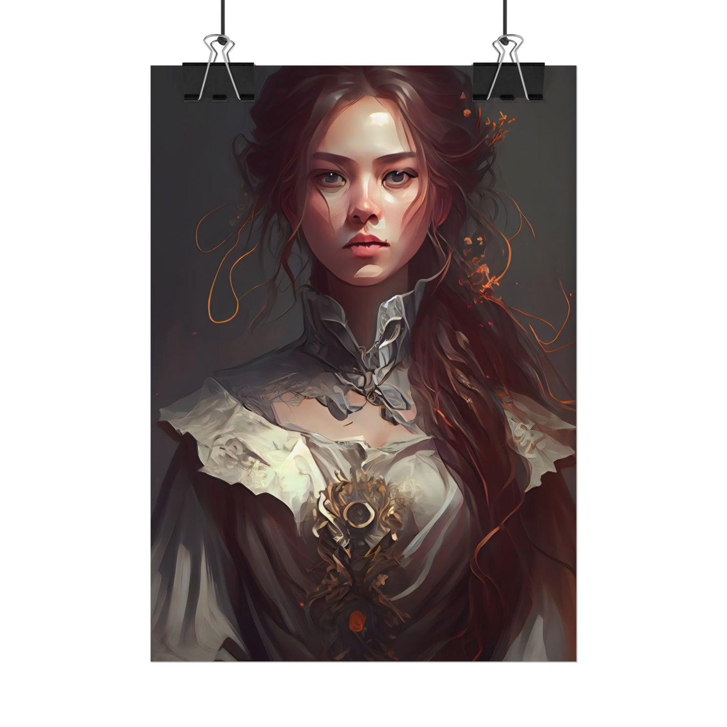 Elegant Professional Portrait: Brown Hair - Poster