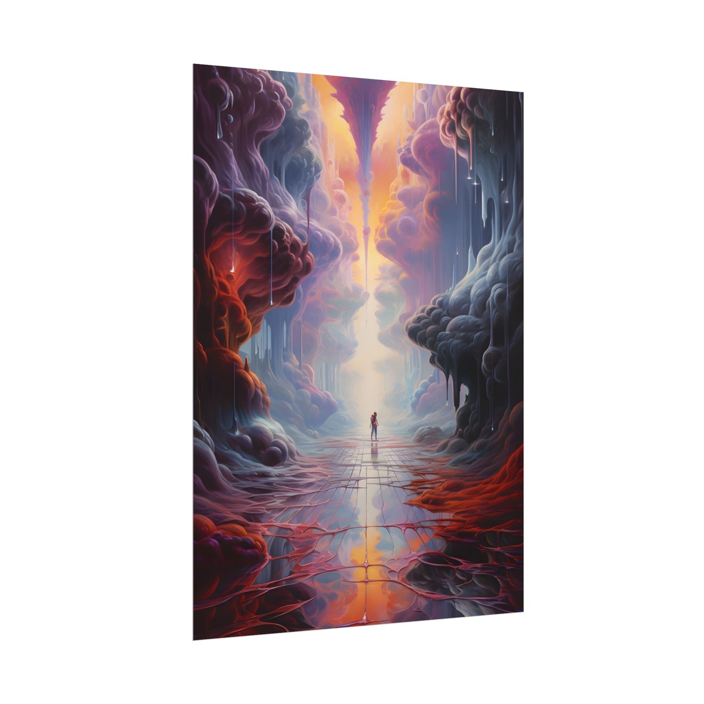 Celestial Dreams: Vibrant Fantastical Landscape Art - Poster