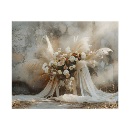 Whimsical Floral Bloom: Pampas Grass Artwork - Poster
