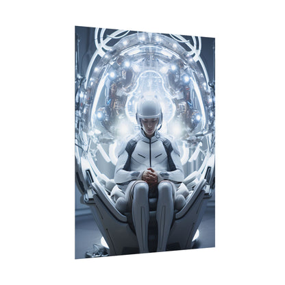 Elderly Man in a Complex Web: Medical Experiment Artwork - Poster