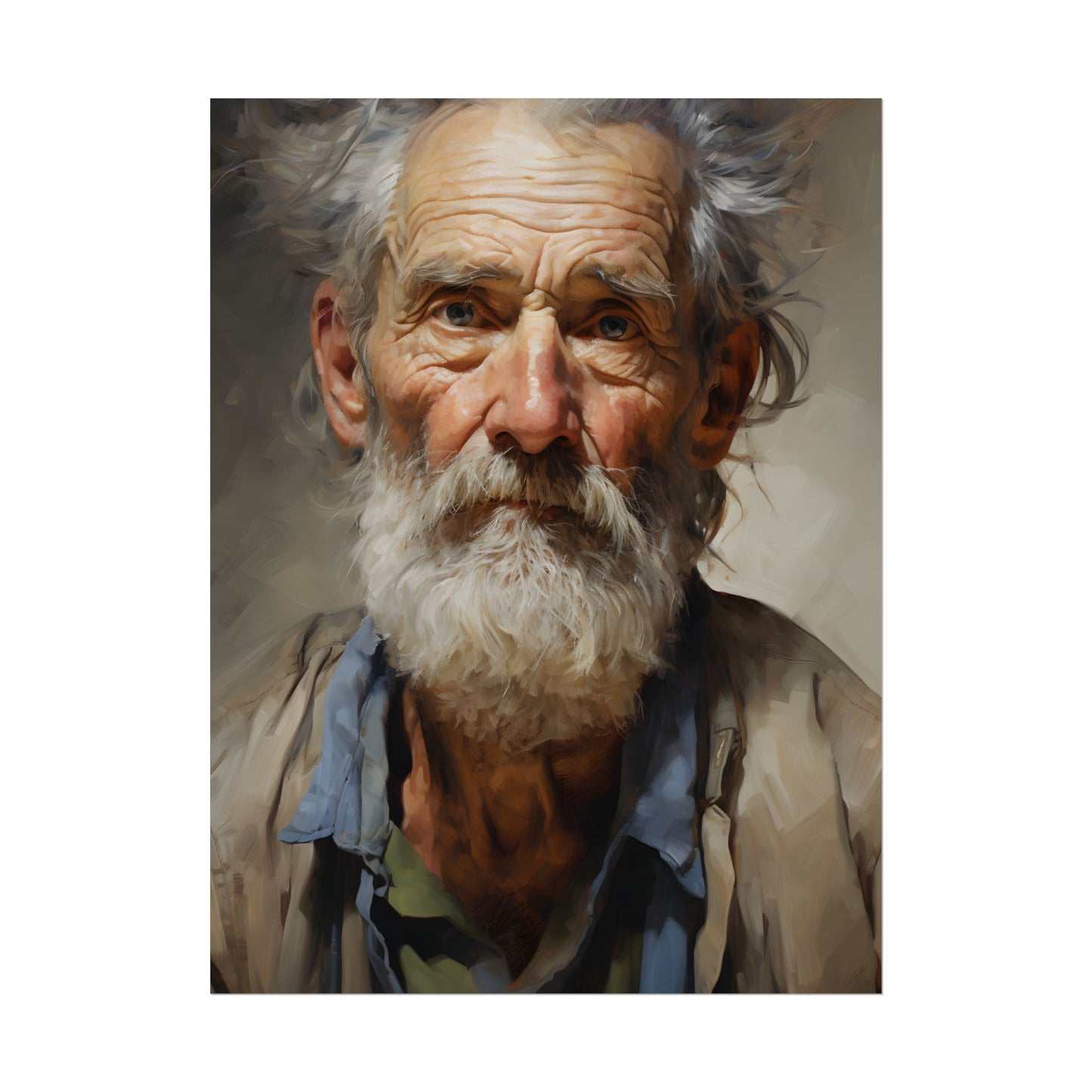 Elderly Wisdom: Portrait of a Timeless Soul - Poster