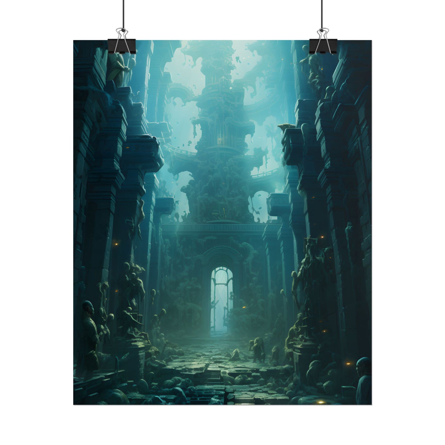 Lost Underwater Civilization: Ancient Ruins in Sunken Depths - Poster