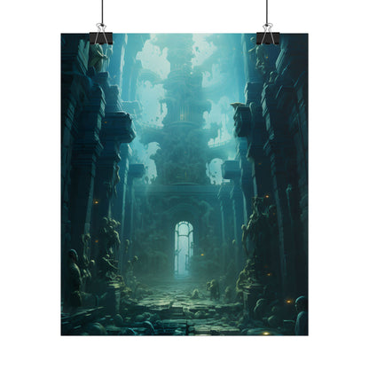Lost Underwater Civilization: Ancient Ruins in Sunken Depths - Poster
