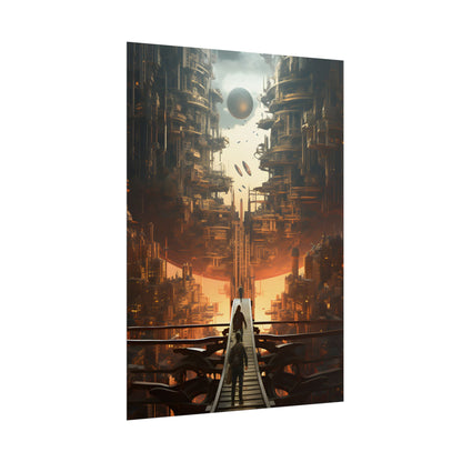 Perfect Futuristic Cityscape: Dystopian Utopia Urban Artwork - Poster