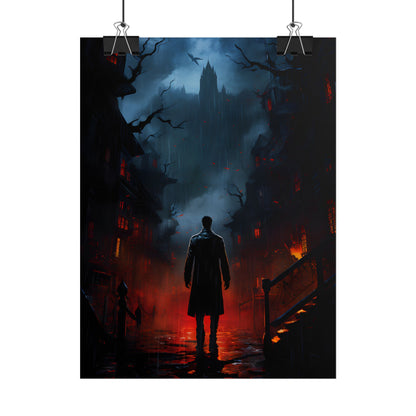Urban Fantasy Noir: Nighttime Detective Artwork - Poster