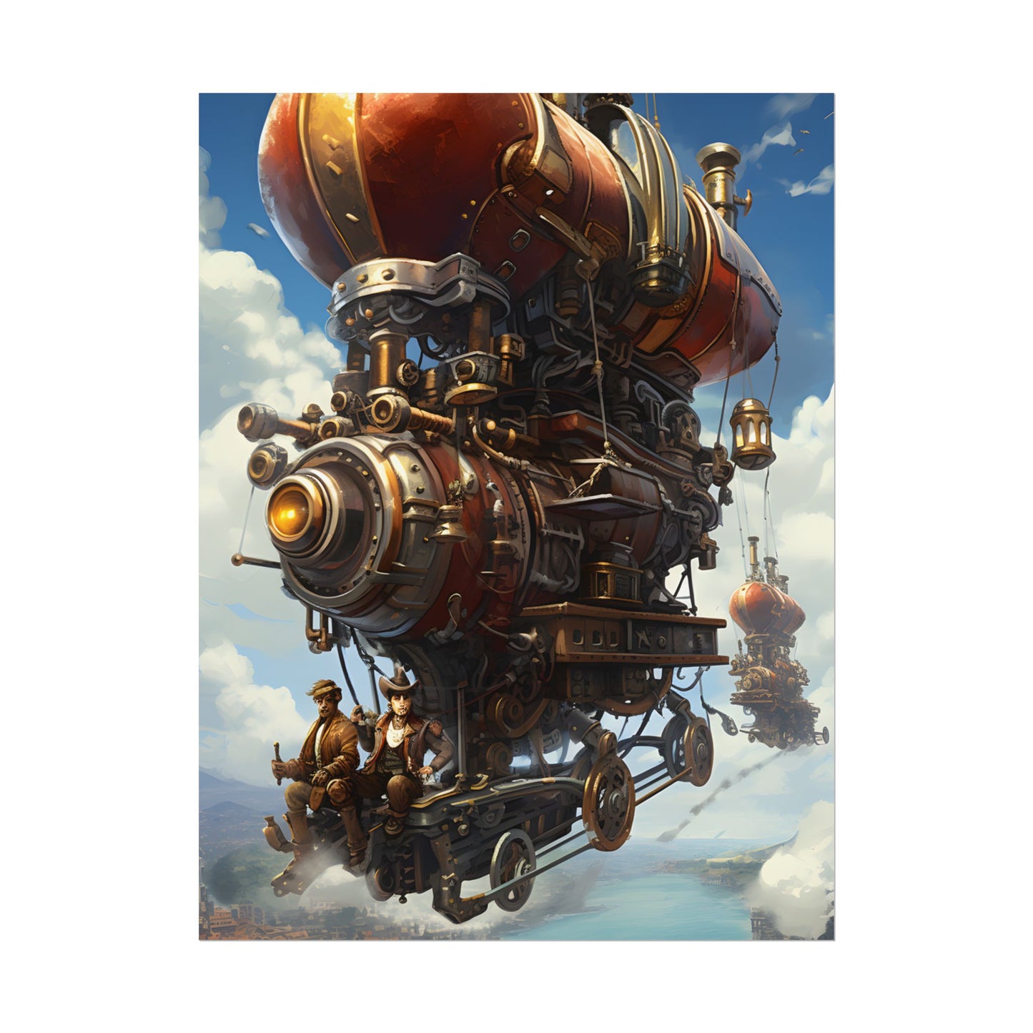 Steam Powered Sky-Liner Thrill Ride: Steampunk Race on Colum - Poster