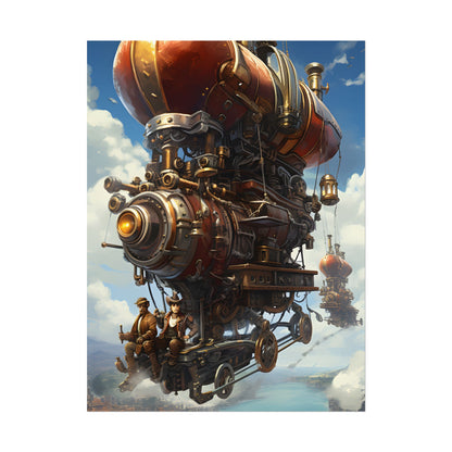 Steam Powered Sky-Liner Thrill Ride: Steampunk Race on Colum - Poster