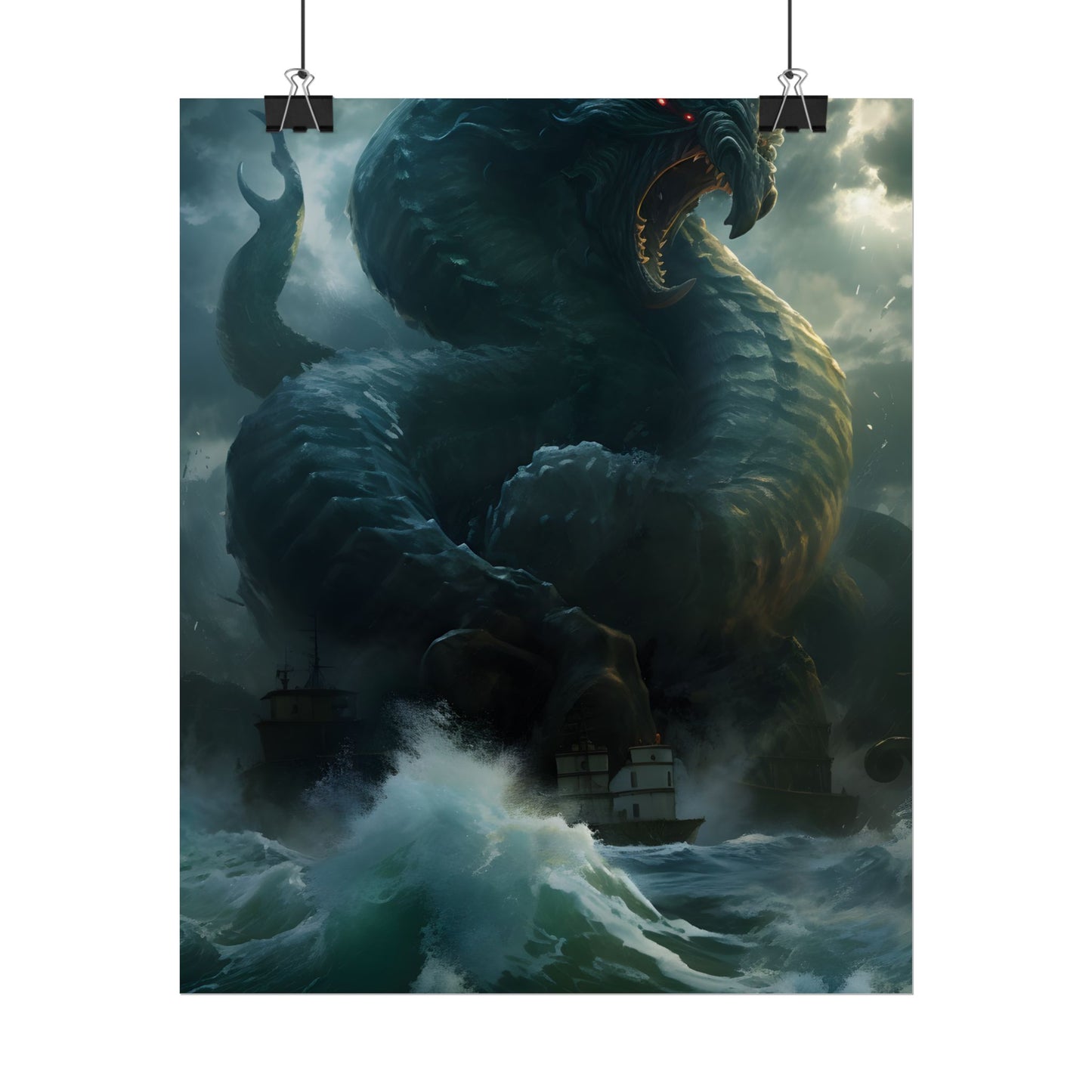 Mythic Sea Monster: Dark Ocean Artwork - Poster