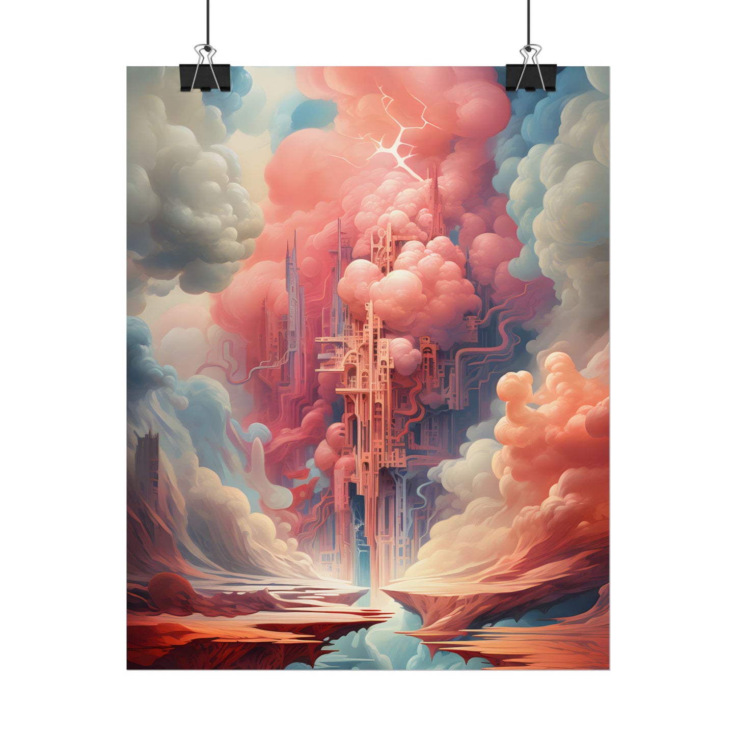 Cyber Dreamscape: Abstract Artwork in Neon Hues - Poster