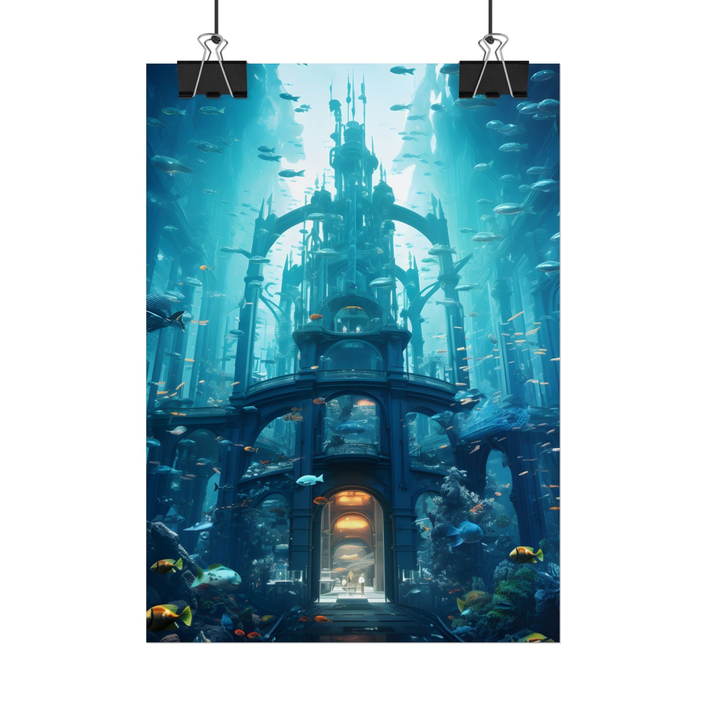 Futuristic Underwater City: Submerged Metropol Artwork - Poster