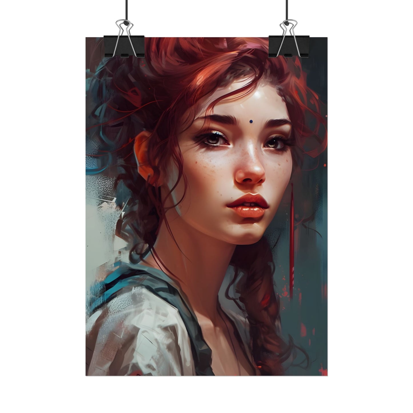 Beautiful Brunette Portrait: Makeup Art - Poster