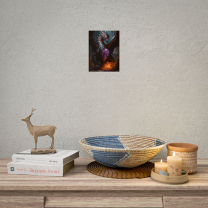 Ancient Fantasy Dragon Guarding Lair: Mythical Artwork - Poster
