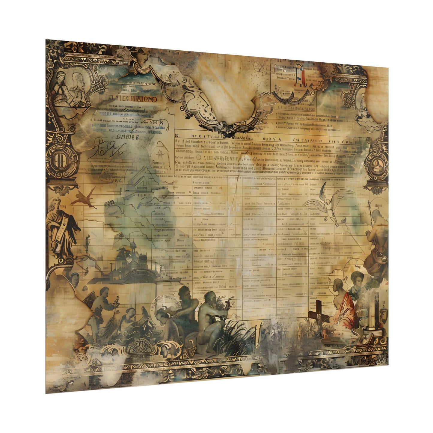 Vintage Biblical Scene: Medieval Art Poster - Poster