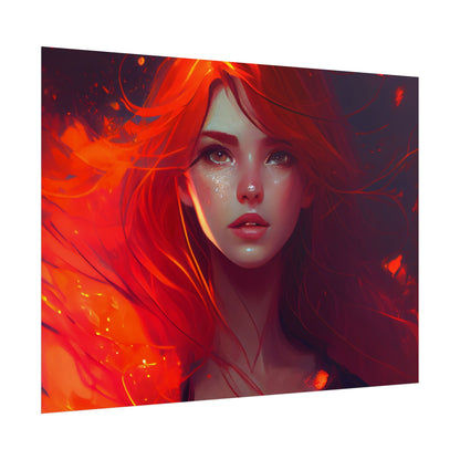 Glowing Female Portrait: Close-Up Artwork - Poster