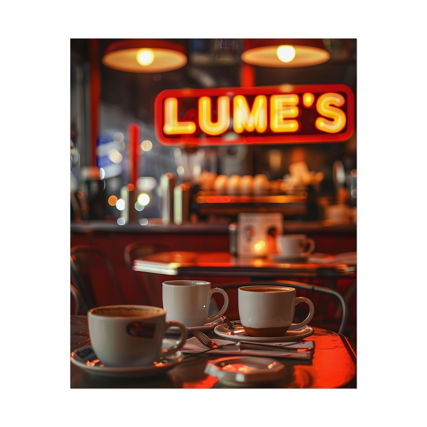 Retro Kitchen Diner: Vintage Artwork from Lukes - Poster