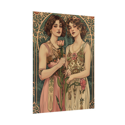 Women in Harmony: Primrose Bloom Artwork - Poster