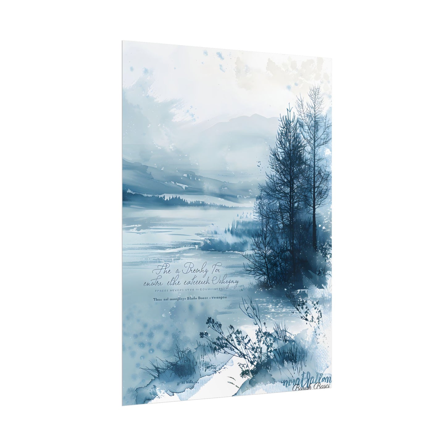 Peaceful Serenity: Winding River and Forest Reflections - Poster