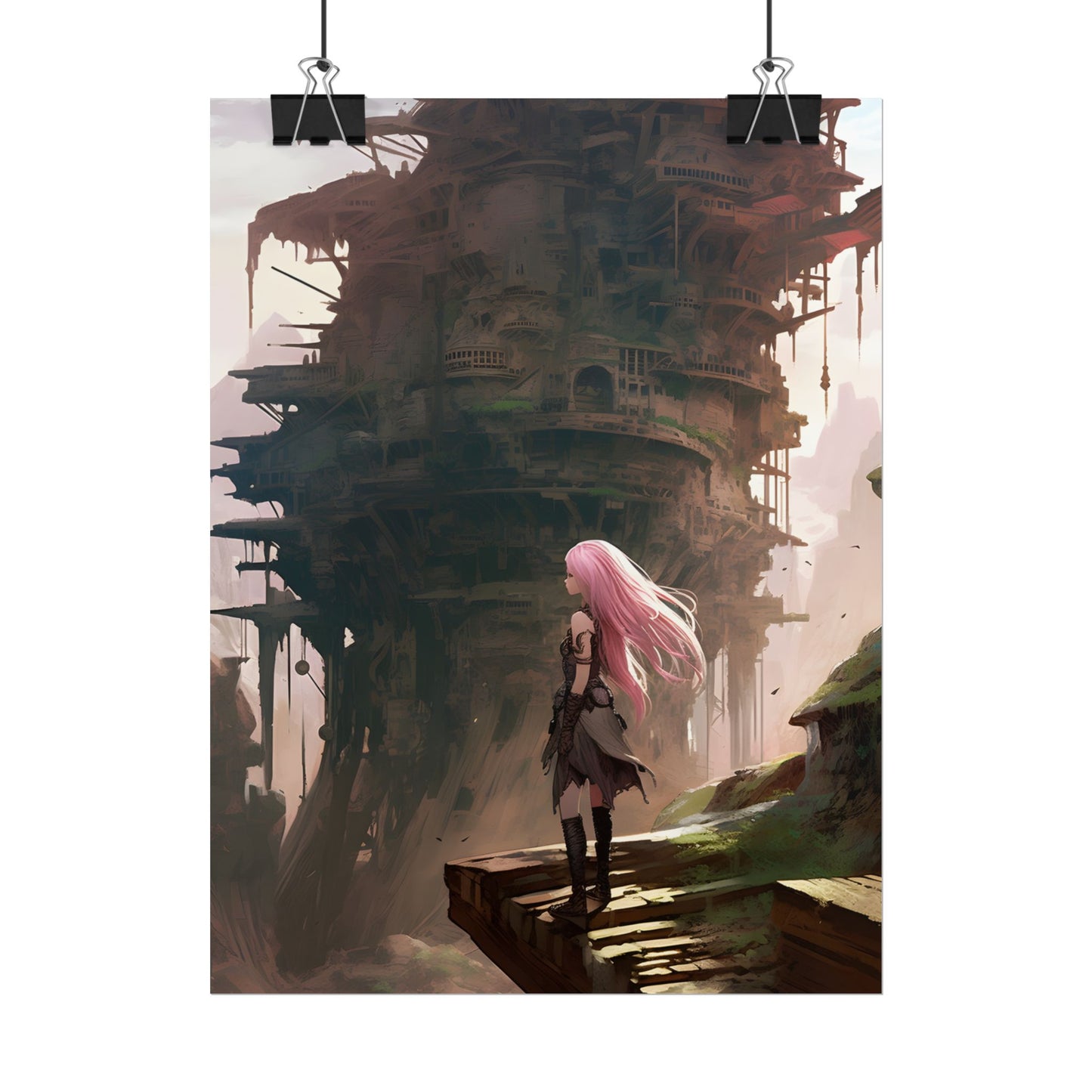 Detailed Anime Bird's Eye View: Flight Mode - Poster