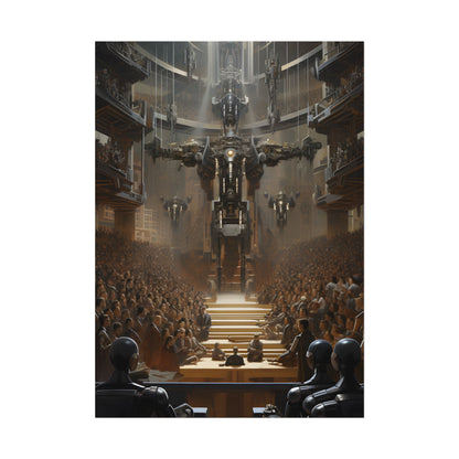 Robot Symphony: Elevated View of Robot Orchestra - Poster