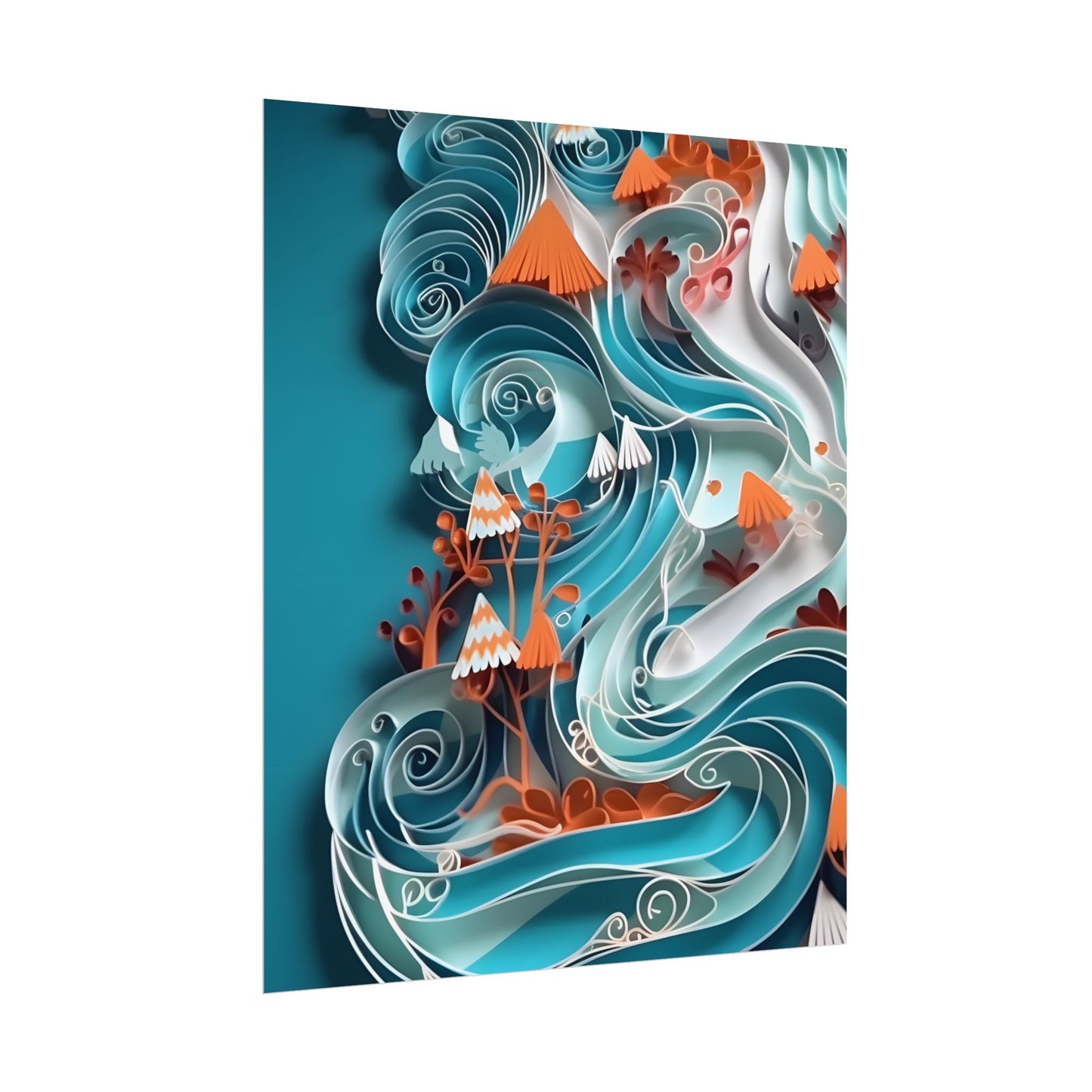 Paper Quilled Canyon Landscape: Natural Desert Artwork - Poster