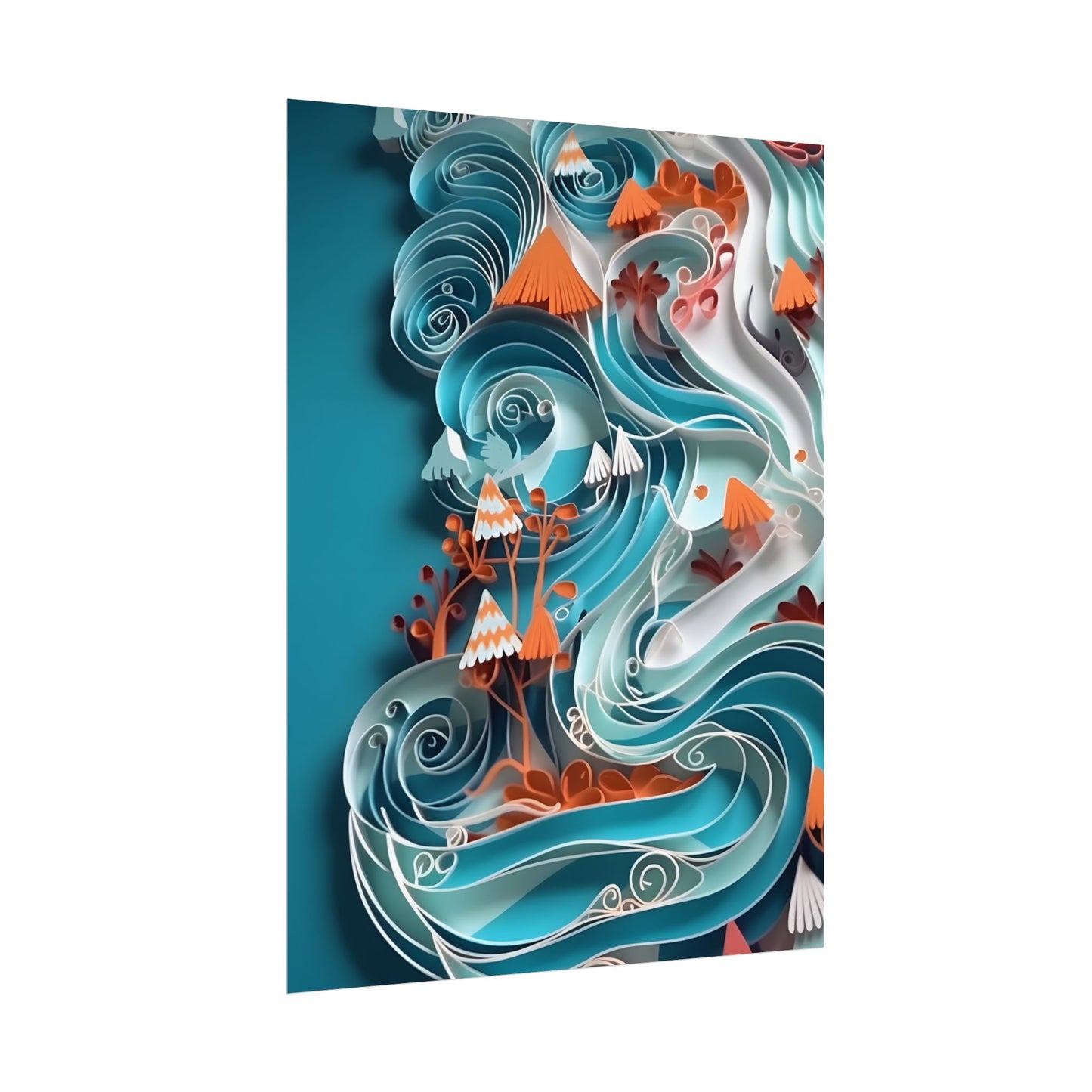Paper Quilled Canyon Landscape: Natural Desert Artwork - Poster