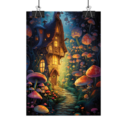 Enchanted Forest Whimsy: Vibrant Fairy Tale Artwork - Poster